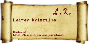 Leirer Krisztina névjegykártya