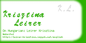 krisztina leirer business card